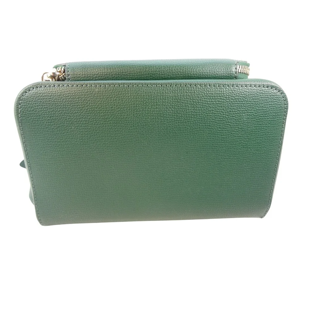Kate Spade NY Lizzie Green Saffiano Leather Medium Backpack Flap‎ Drawstring